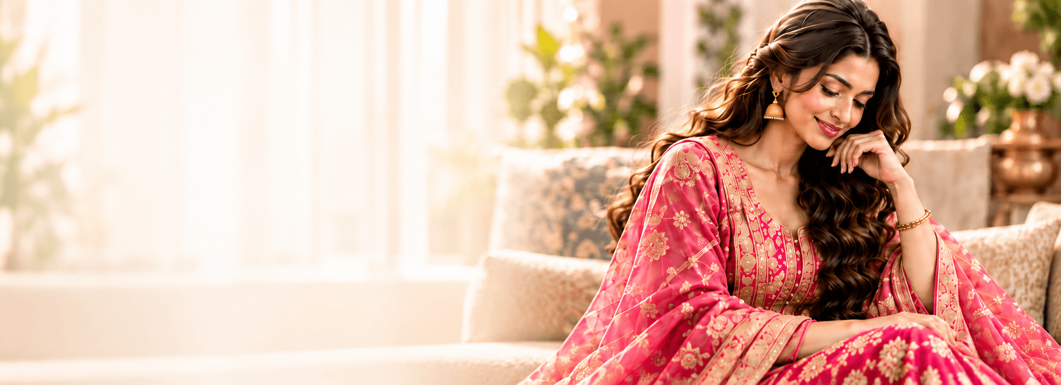 Woman wearing elegant Indian ethnic fashion